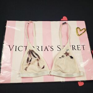 VS  Nude Sexy Sequin Triangle Cups Bralette XS